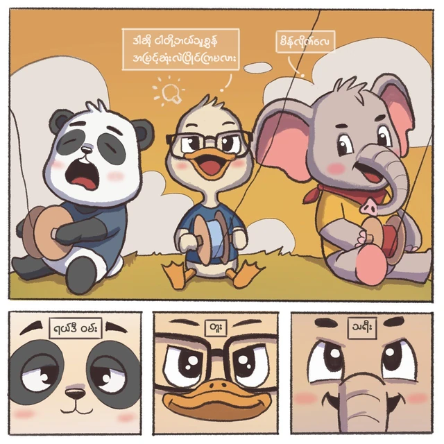 MoMo, PanPan and QuackQuack enjoying a day with kites